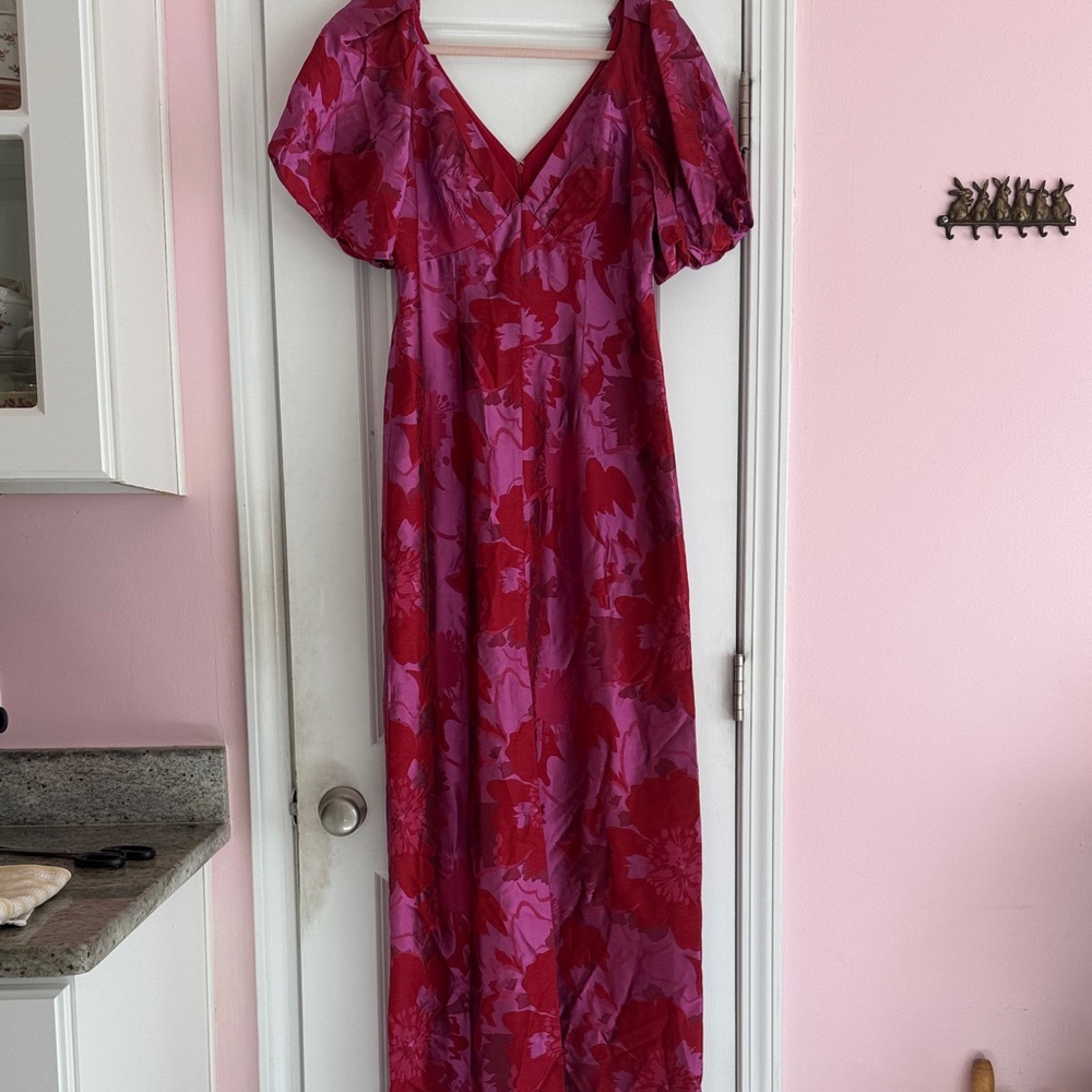Aidan Mattox Red and Pink maxi Dress - Picture 10 of 10